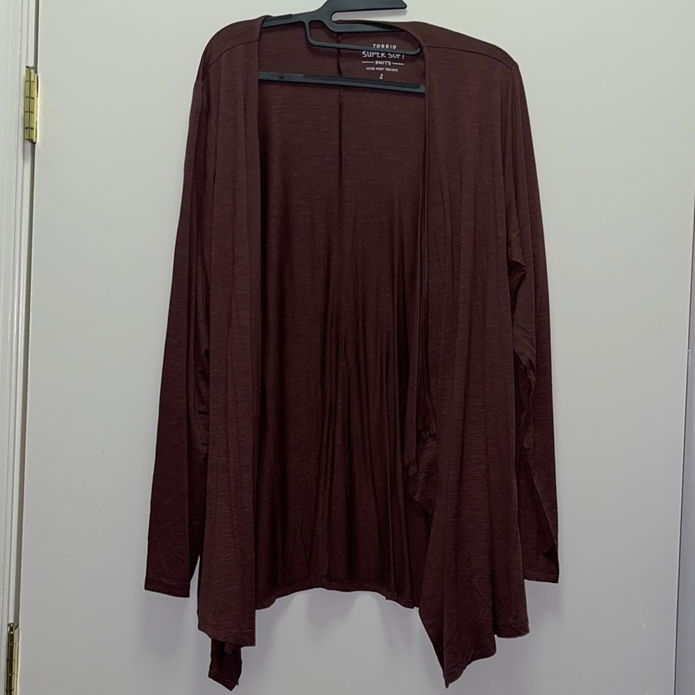 NWT Torrid S Brown Super soft drape cardigan size 2